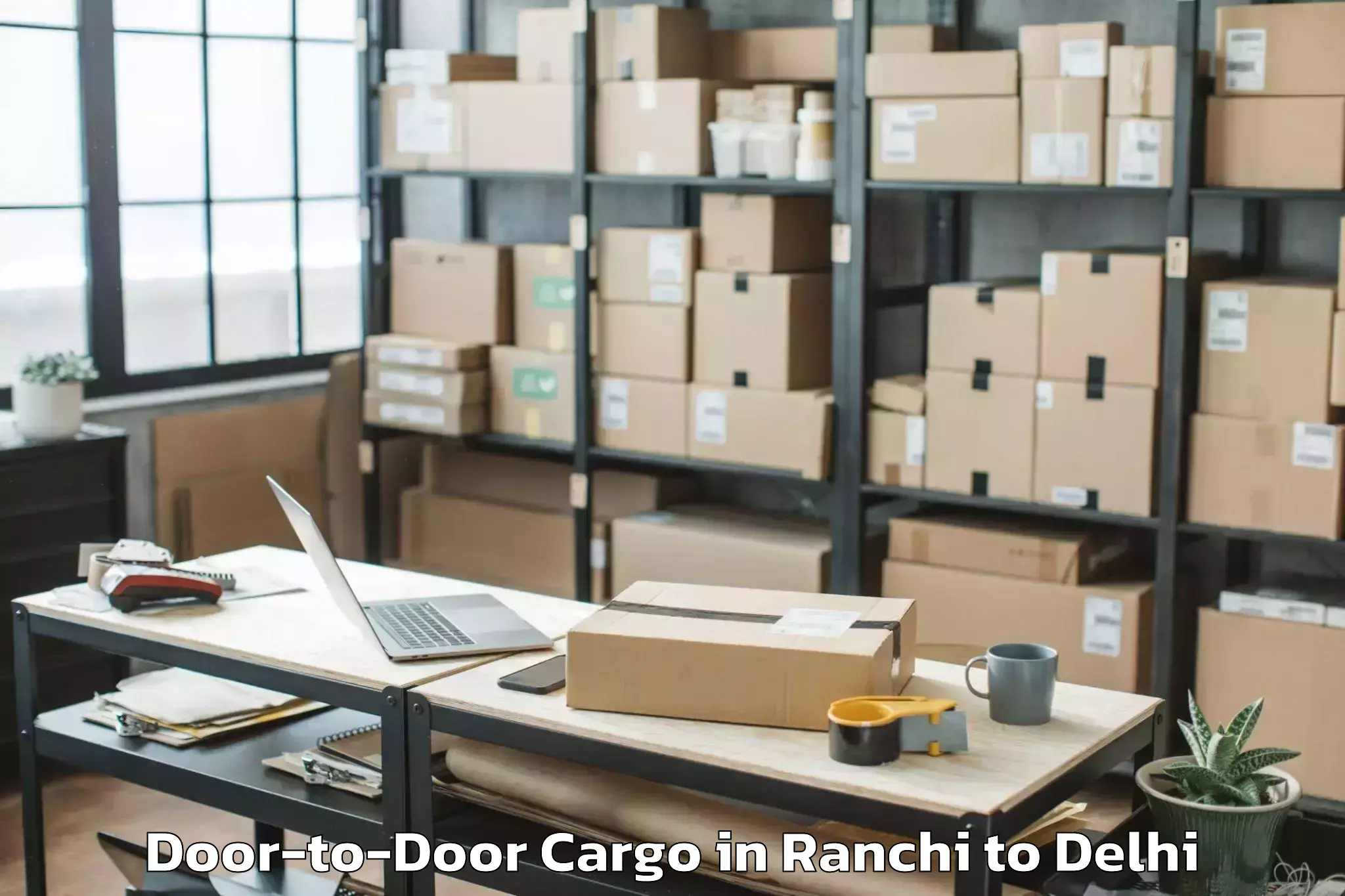 Easy Ranchi to Flatted Factory Complex Okhla Door To Door Cargo Booking